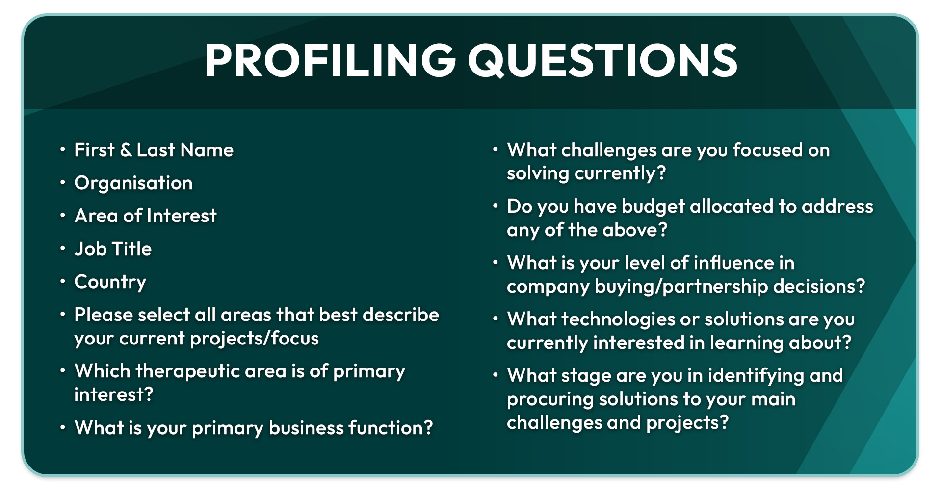 D&D - Profiling Questions-1 D&D - Profiling Questions-1