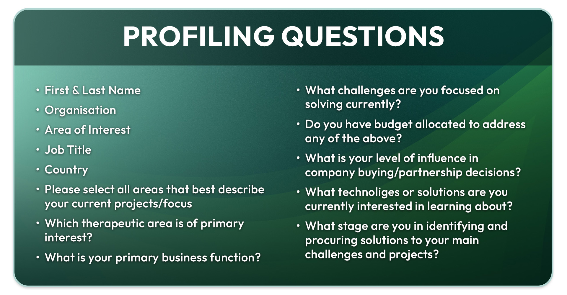 NGB Partnership Portal - Profiling Questions