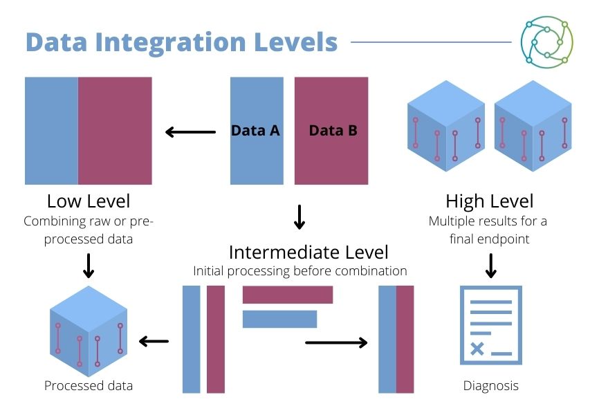 Data integration levels; once processed, high-resolution datasets can be integrated in turn to provide valuable insights into genomic behaviours.